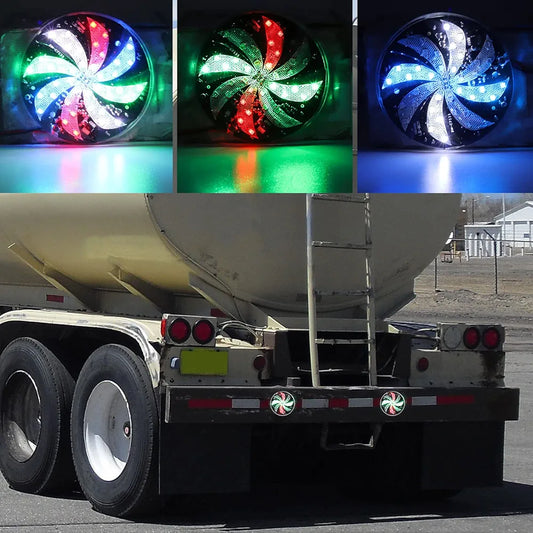 LED Trailer Lights Rear Tail Lights,Universal Round Colorful Signal Indicator 3Inch Truck Strobe Warning Light Side Marker Light Anti-Collision for Vans/Trucks/Motorcycles