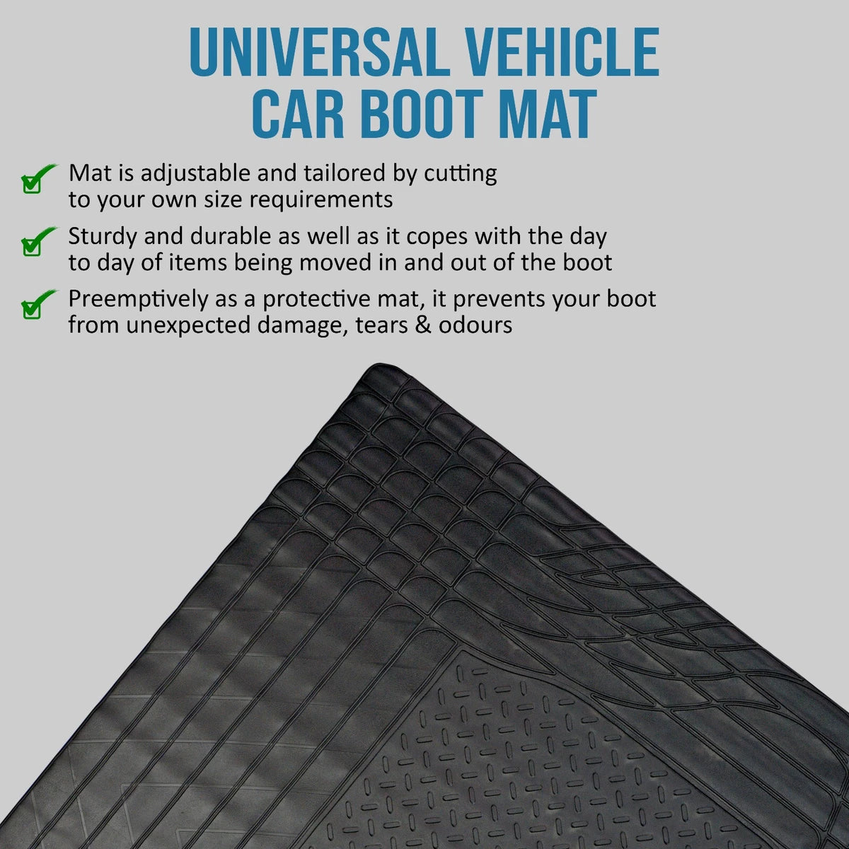 Universal Car Rubber Boot Trunk Mat Liner Non Slip Compatible With All Cars