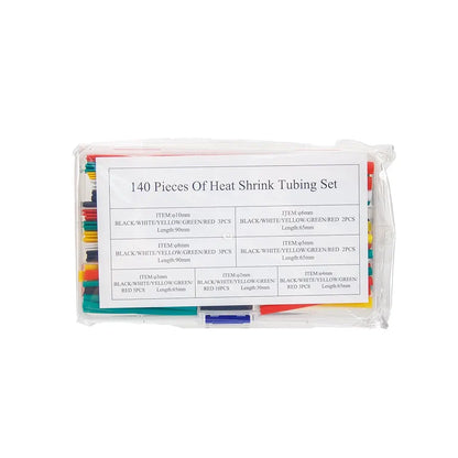 Pack of 140 Heat Shrink Tubing Set, Heat Shrink Tube Tubing Kit, 2:1 Cable Shrink Tube Set, Waterproof Shrink Connector, Heat Shrink Tube Tubing Kit, 7 Sizes, 5 Colours