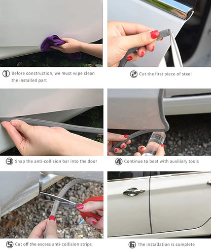 Car Grey Door Protection 5 m Rubber Edge Protection for Most Models