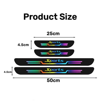 4PCS Car Door Sill Protector Strip Anti Scratch Threshold Bumper Film Sticker