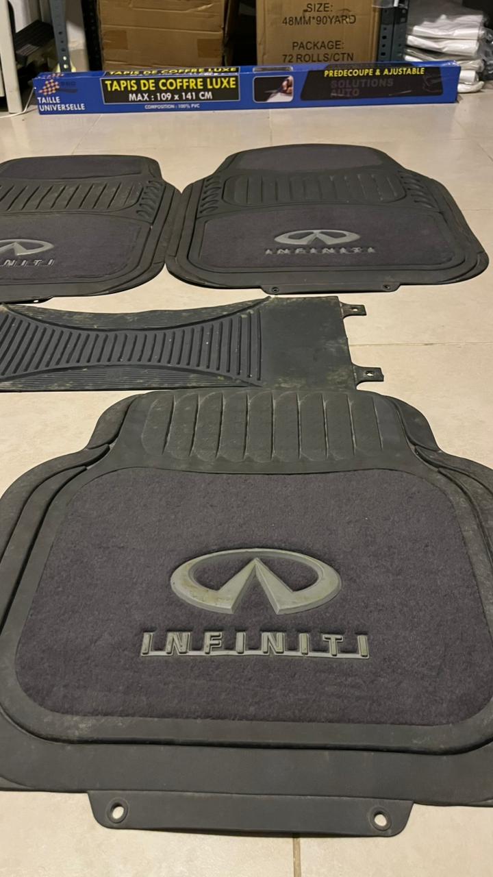Infiniti Grey Luxury Carpet & Rubber Floor Mats – Premium 5PCS Universal Set