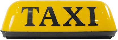 Taxi Sign Cab Lights Magnetic Car Roof Taxi Top Sign Indicator Lights Lamp Topper Car Light 12V Car Top Light waterproof (Yellow, S：270 x 100 x 100mm)