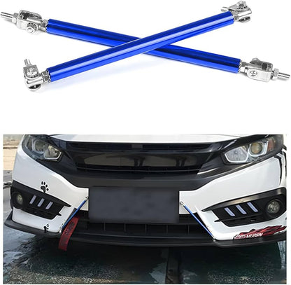 2 PCS Blue Universal 20 CM Adjustable Front Bumper Lip Splitter Strut Rod Tie Support Bar For All Cars