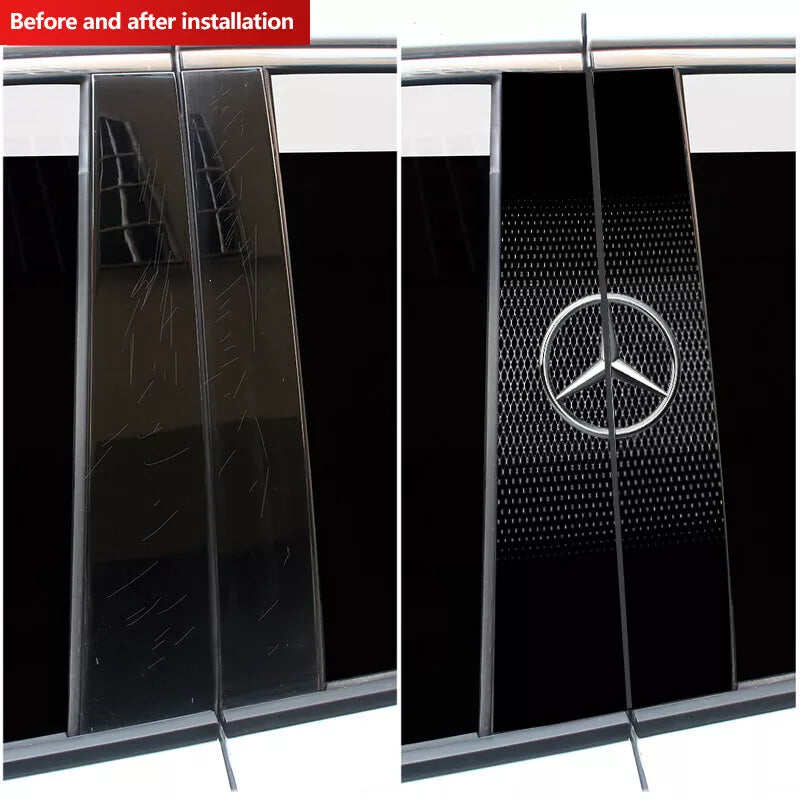 2X Car Window Center Pillar Sticker Trim B-pillar Cover Decals
