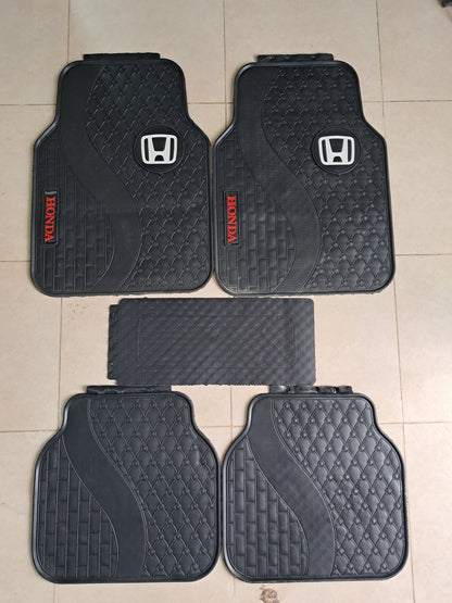 Honda 3D Luxury Rubber Floor Mats – Universal 5PCS Set