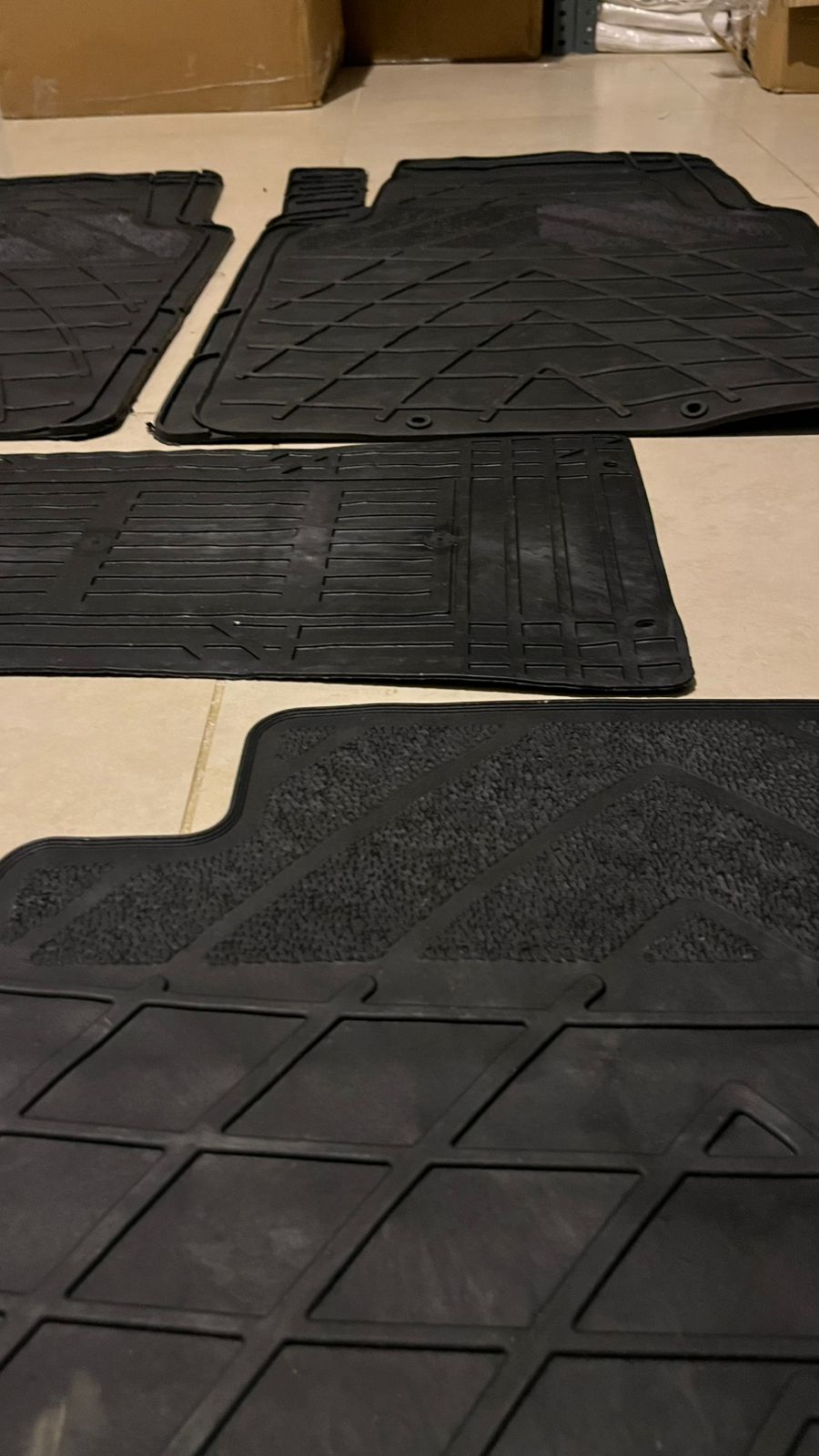 Universal Rubber Floor Mats All Season Custom Fit All Cars 5 Piece Black