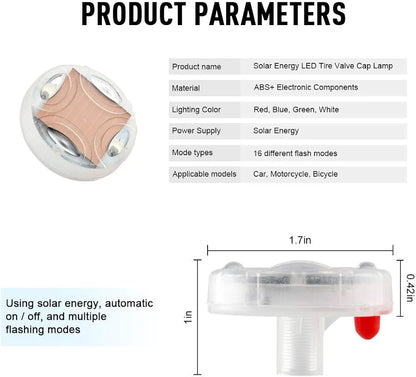 4x Solar Auto Flash LED Car Wheel Hub Tire Tyre Air Valve Cap Light Lamp 15 Mode