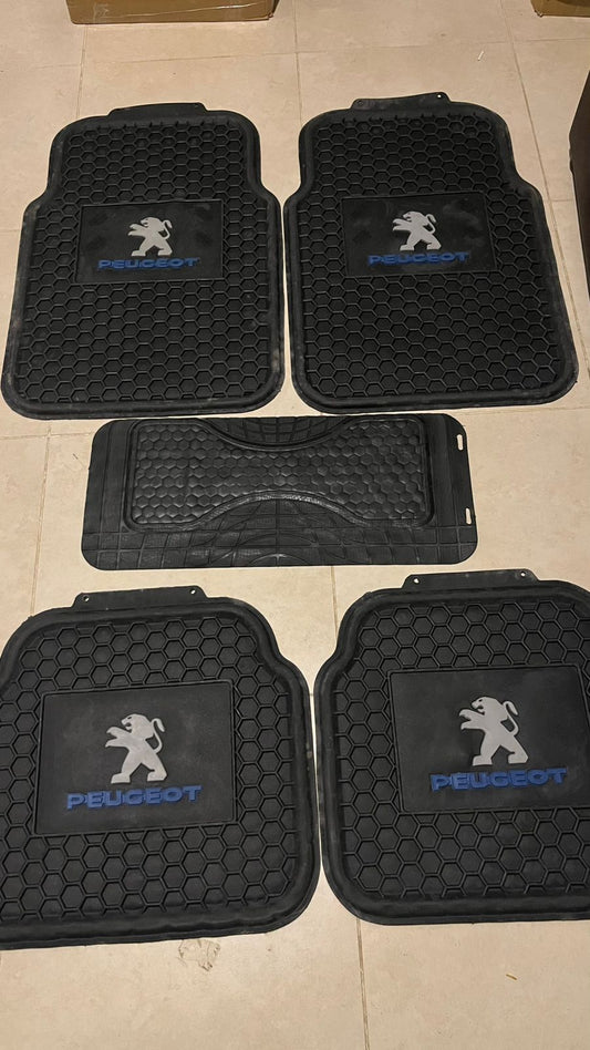 Peugeot Honeycomb Rubber Floor Mats – Heavy Duty Universal 5PCS Set
