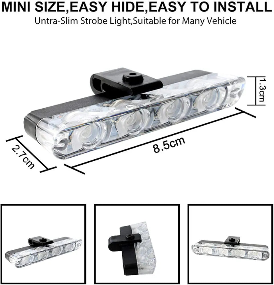 Car 8 in 1 Red Blue 32 LED Police Strobe Flashing Light Dash Emergency Warning Lamp 12V