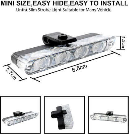 Car 8 in 1 Red Blue 32 LED Police Strobe Flashing Light Dash Emergency Warning Lamp 12V