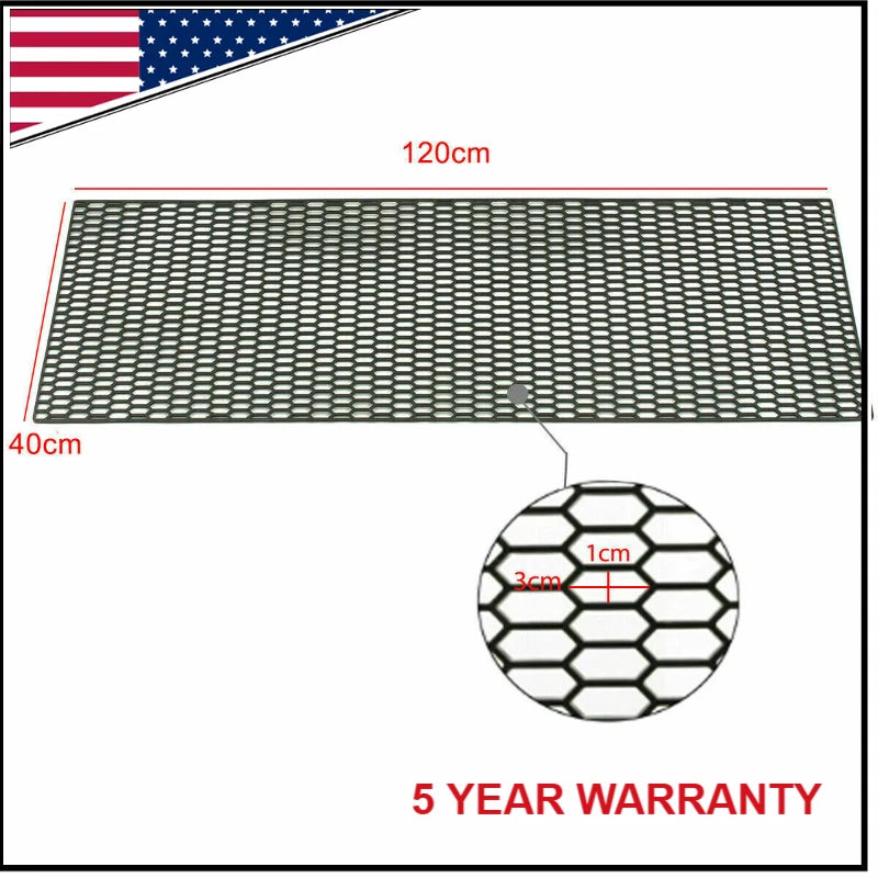120×40 CM Car Racing Honeycomb Hex Mesh Grill Spoiler Bumper Vent New Black Plastic