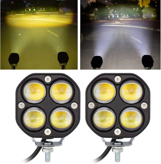2 Pack Led Pods Light Bar, Yellow or white 3" 40w Spot Off Road Lights, Driving Fog Lamp, IP68 Waterproof LED Work Light, Amber Cube Lights for Pickup Truck SUV ATV UTV Boat Forklift 4x4 Motorcycle