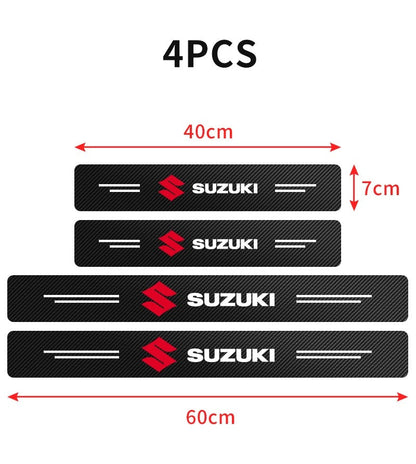 4 Pcs Car Door Logo Stickers Carbon Fiber