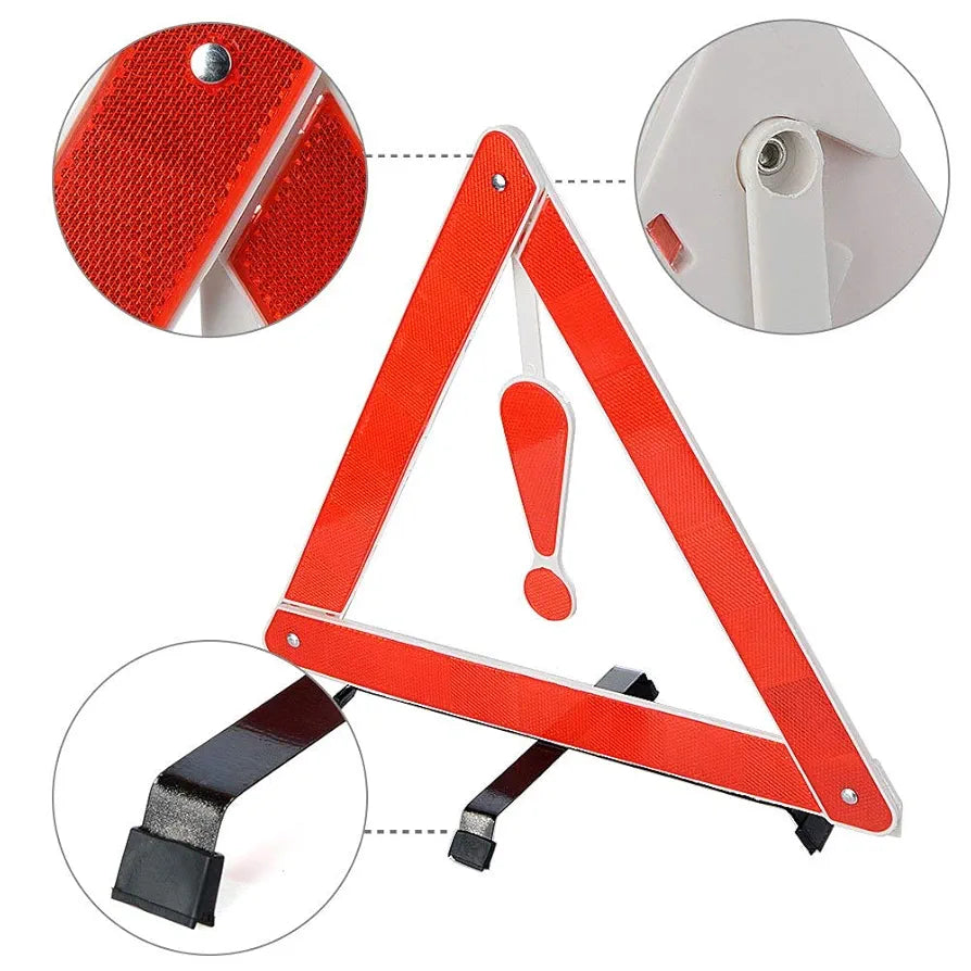 Triangle Reflector,Universal Foldable Emergency Car Truck Van Warning Triangle Signs Road Safety Reflective Exclamation Point Sign Triangle Warning Kit Tool