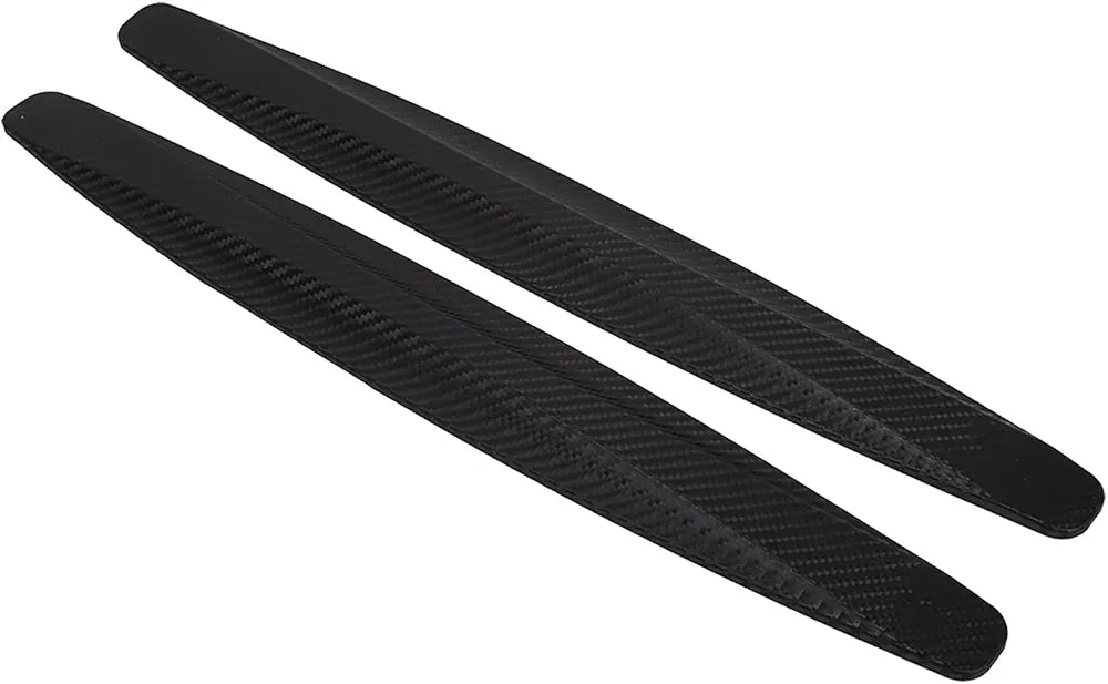 2 Pieces Car Corner Protector Sticker, Carbon Fiber Style Front and Rear Bumper Protector Corner Protector Scratch Sticker(Black)