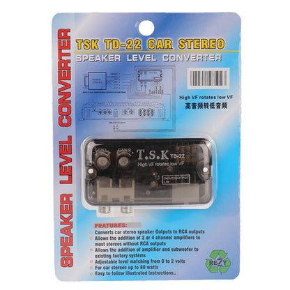 12V Auto Car Audio Converter RCA Stereo High To Low Adjustable Frequency Adap BK