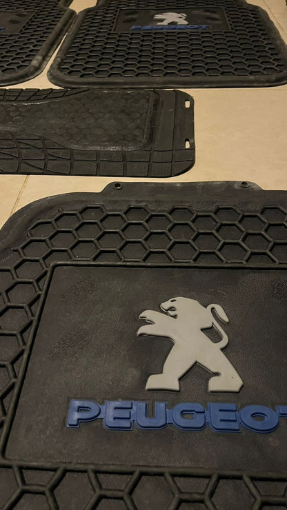 Peugeot Honeycomb Rubber Floor Mats – Heavy Duty Universal 5PCS Set