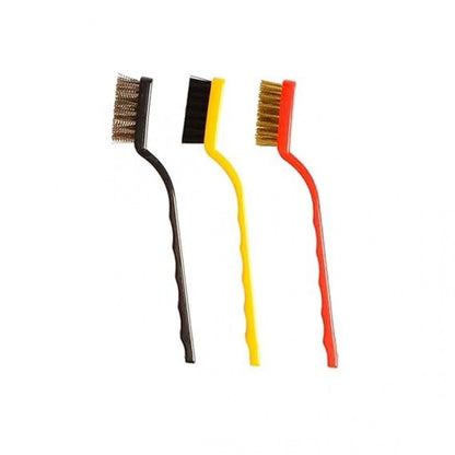 Small Wire Cleaning Brush Set with Plastic Handle, 3 Pieces - Multi Color