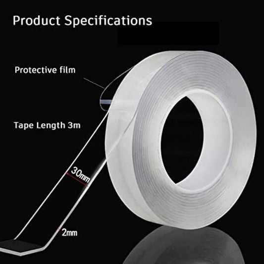 VSM Double Sided Tape Heavy Duty - Multipurpose Removable Traceless Mounting Adhesive Tape for Walls，Washable Reusable Strong Sticky Strips Grip Tape (2)