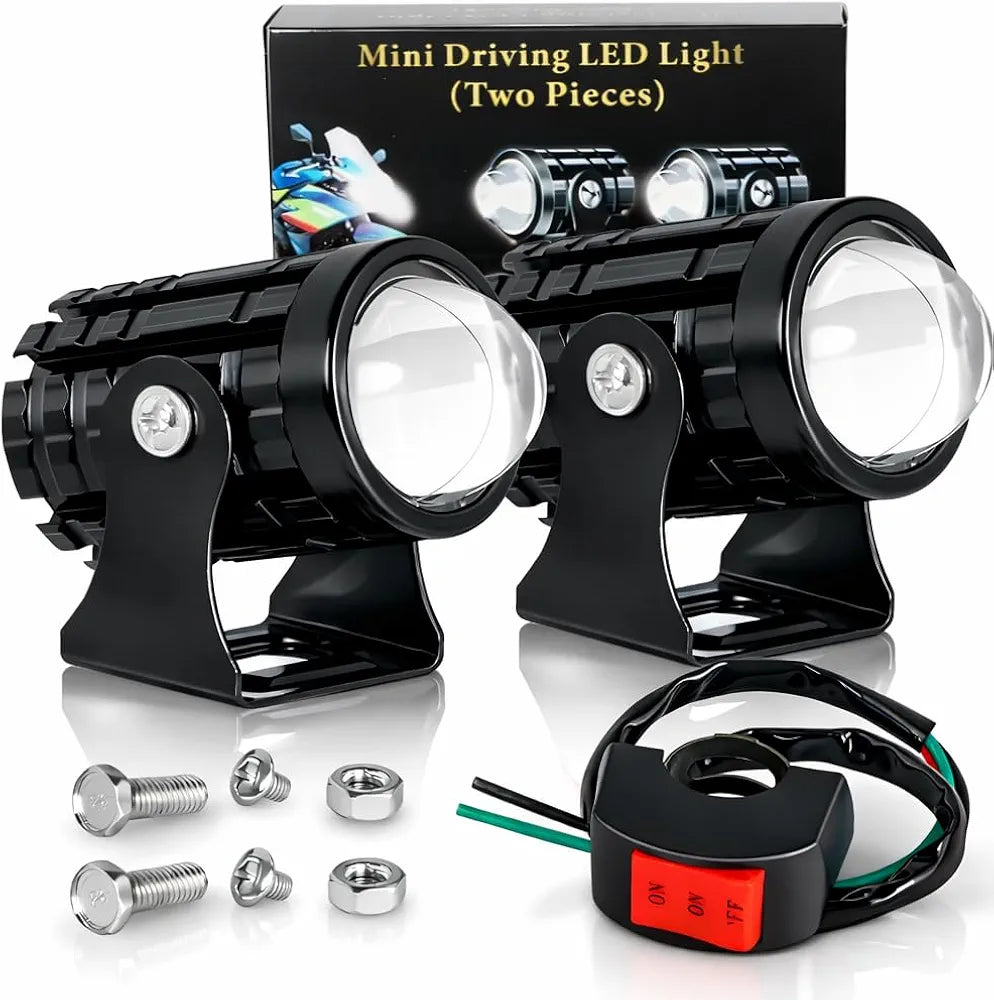 2X LED Headlight Yellow White Hi/Lo Spot Light Driving Fog Lamp ATV