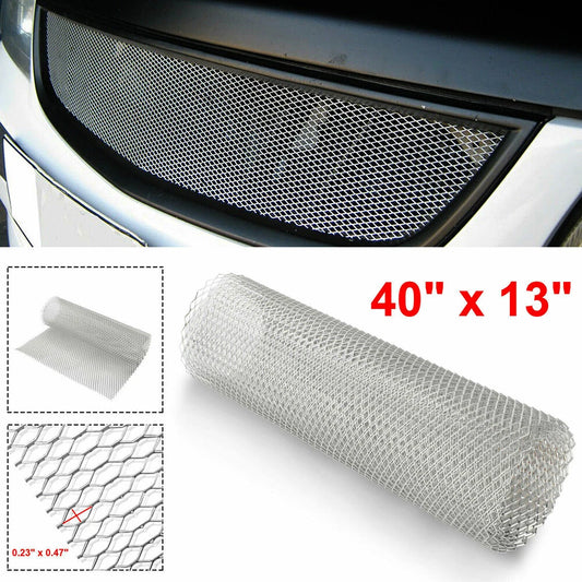 100×30 CM Silver Aluminum Front Car Hood Vent Grille Net Mesh Grill Cover Accessories