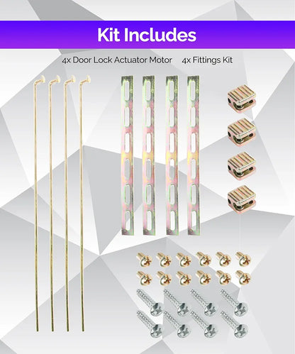 4 Pack Door Lock Actuator,Universal Car Keyless Entry System Kit,Car Accessories Universal Heavy Duty High Power Door Lock Actuator,Power Central Locking System,Works with Most Vehicles