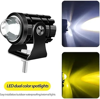 2X LED Headlight Yellow White Hi/Lo Spot Light Driving Fog Lamp ATV