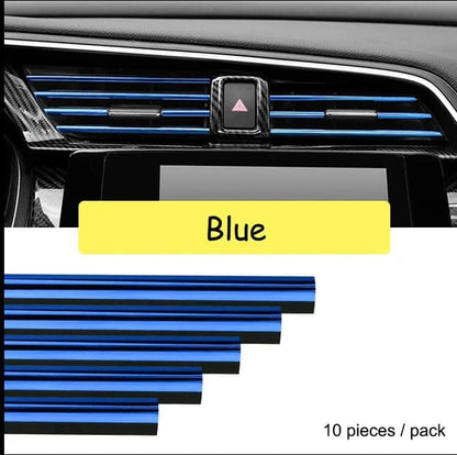 10pcs Car Air Conditioner Grill Decoration Strips Ac