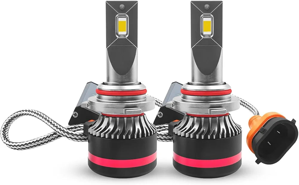 2 LED Headlight Bulbs, 100W 9000 Lumens Super Bright 6000K Cool White, Quick Install LED Conversion Kit, Halogen Replacement for Cars, Trucks & Motorcycles (Pack of 2)