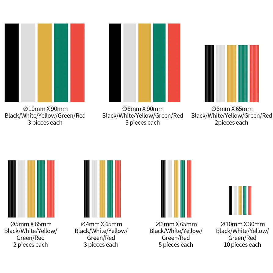 Pack of 140 Heat Shrink Tubing Set, Heat Shrink Tube Tubing Kit, 2:1 Cable Shrink Tube Set, Waterproof Shrink Connector, Heat Shrink Tube Tubing Kit, 7 Sizes, 5 Colours