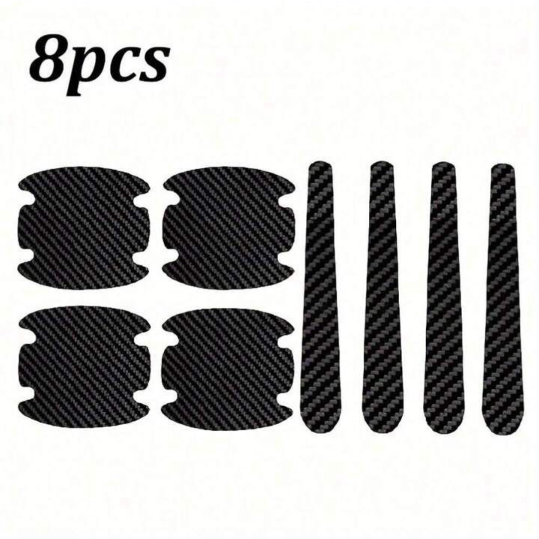 8PCS/SET Carbon Fiber Car Door Handle Protector Cover Inner Bowl Anti Scratch Sticker