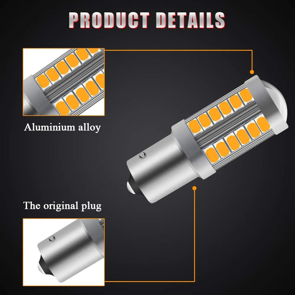 2X LED Amber Yellow Turn Signal Blinker High Power Light Bulbs