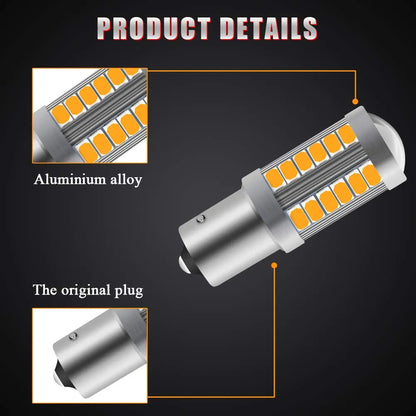 2X LED Amber Yellow Turn Signal Blinker High Power Light Bulbs