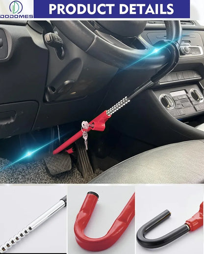 Universal Safety Steering Wheel To Clutch Pedal Lock Car Anti Theft Truck Auto