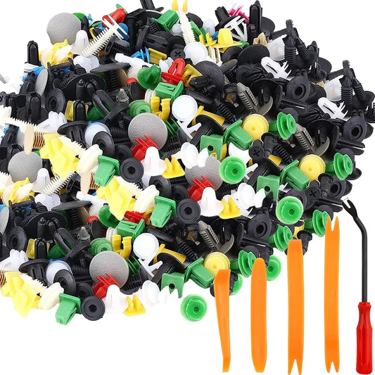 1000 Pieces Car Fixing Clip Plastic Rivet Clips with Disassembly Tool Assorted Fixing Rivets Universal Nylon Car Trim Clip for Bodywork, Door, Panel, Bumper