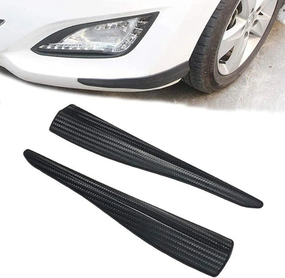1 Pair Car Carbon Fiber Silicone Bumper Strip, Style: Long (Black)