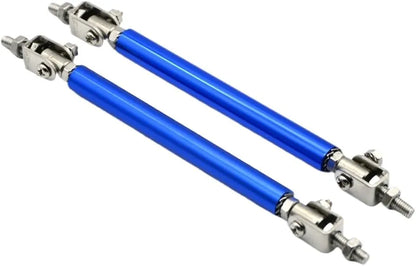2 PCS Blue Universal 20 CM Adjustable Front Bumper Lip Splitter Strut Rod Tie Support Bar For All Cars