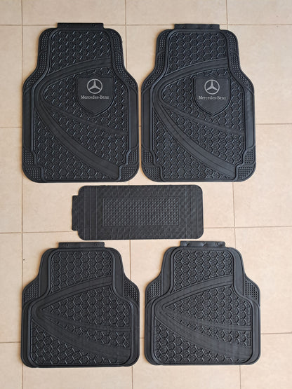 Mercedes Premium Shield Design All-Weather 5PCS Floor Mats Set – Universal Fit for All Vehicles