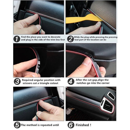 5 Meter Car Interior & Exterior Decoration Trim Strip line Dashboard