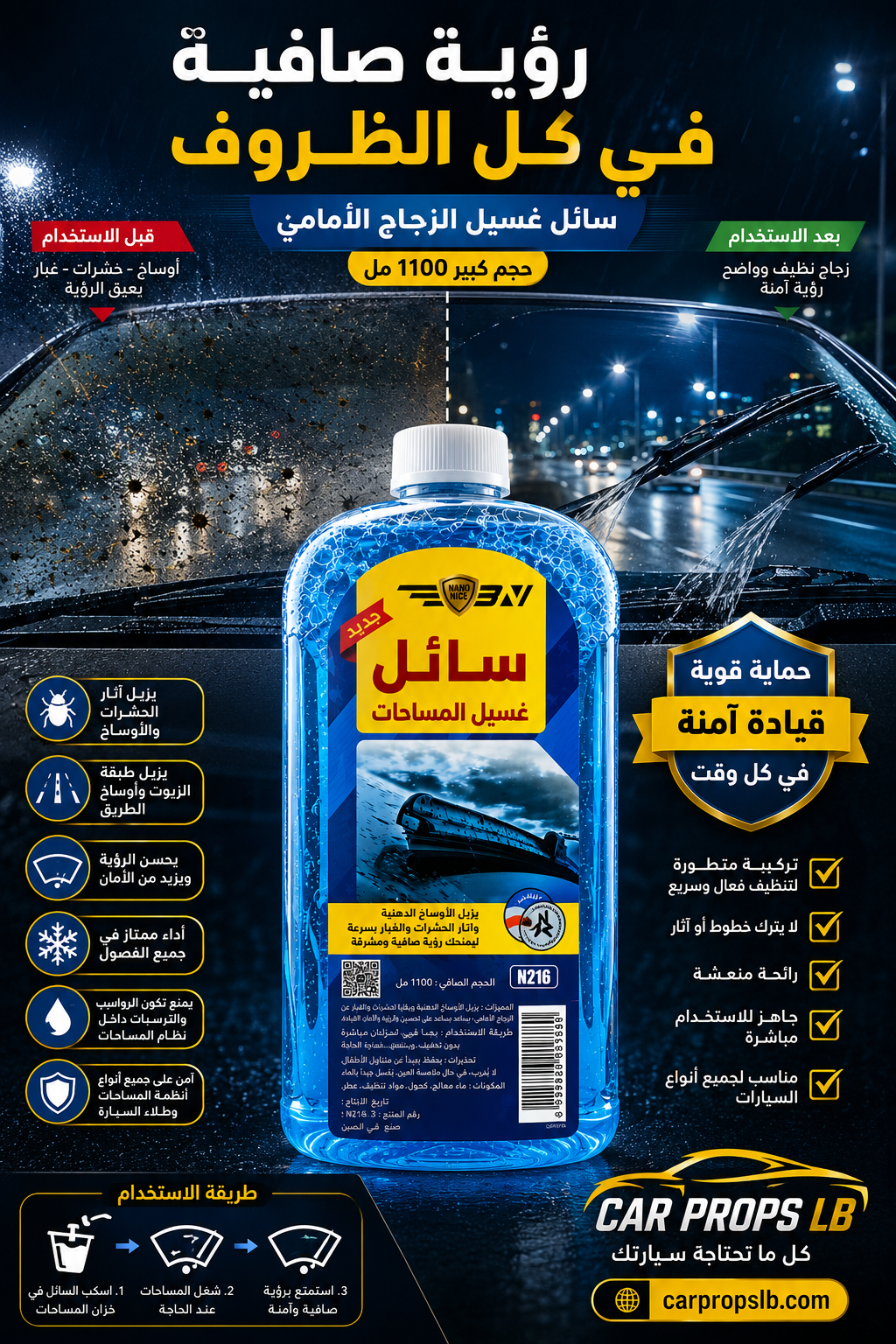 Nano Nice Wash Wiper Windshield Washer Fluid – 1100ml