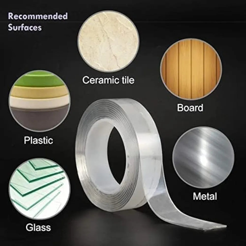 VSM Double Sided Tape Heavy Duty - Multipurpose Removable Traceless Mounting Adhesive Tape for Walls，Washable Reusable Strong Sticky Strips Grip Tape (2)