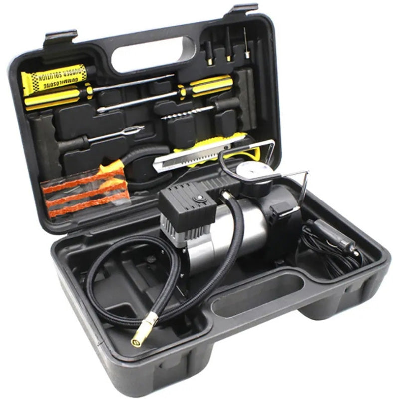 tire inflator with tools kit case