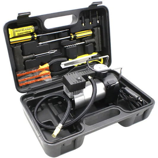 tire inflator with tools kit case
