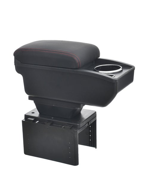 Car Armrest Center Console with Storage Box Leather and Plastic Premium Material with Cup Holder Ashtray USB and Armrest Pads