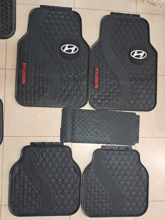 Hyundia 3D Luxury Rubber Floor Mats – Universal 5PCS Set