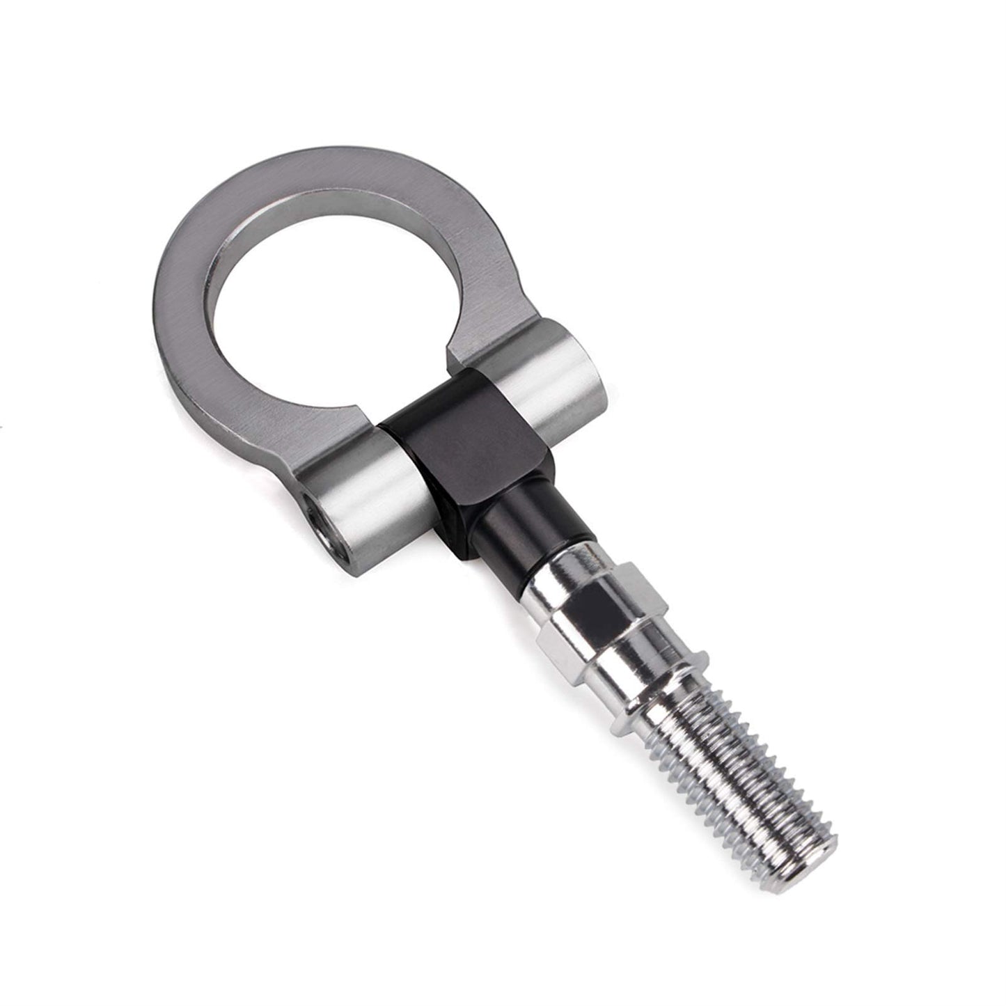 Car Towing Hook, Universal Aluminium Alloy Round Trailer Hook Racing Car Towing Eye Curtain Hook Kit Trailer Towing Ring Rear Towing Hook for European Car