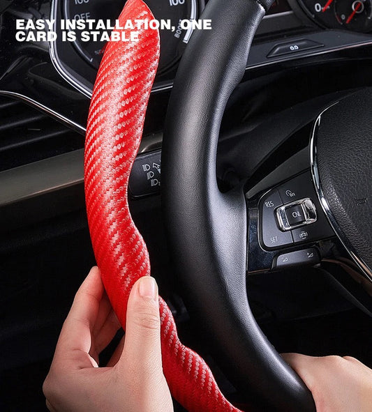 Car carbon fiber steering wheel cover non slip
