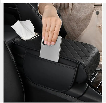 Car Console Armrest Cover with Memory Foam Cushion & Tissue Storage