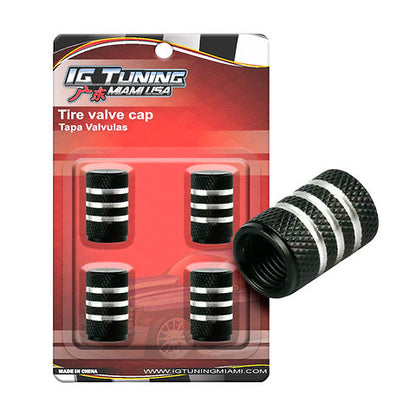 4pcs Black Aluminium Car Wheel Tyre Valve Stems Air Dust Cover Caps Accessories